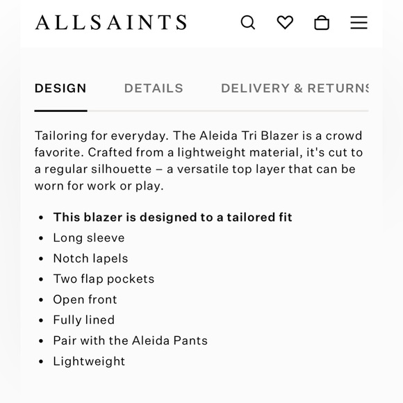 All Saints Aleida classic Black Blazer medium - Picture 7 of 10